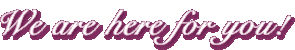 We are here for you!