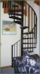 spiral staircase in TreeTop Cottage